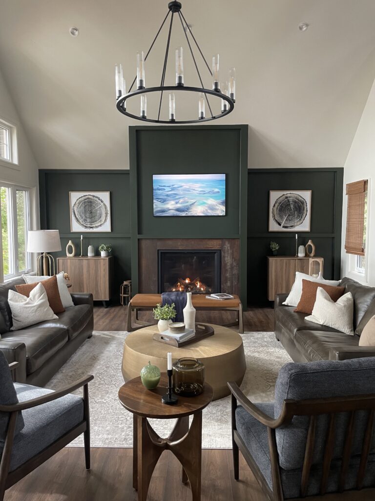 room with a fireplace